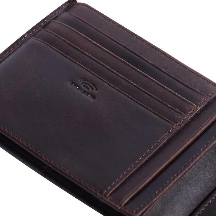 Maitre - birkheim Gandolf Billfold Geldbeutel aus Echtleder, Masse 12x10x1 cm, Dunkelbraun