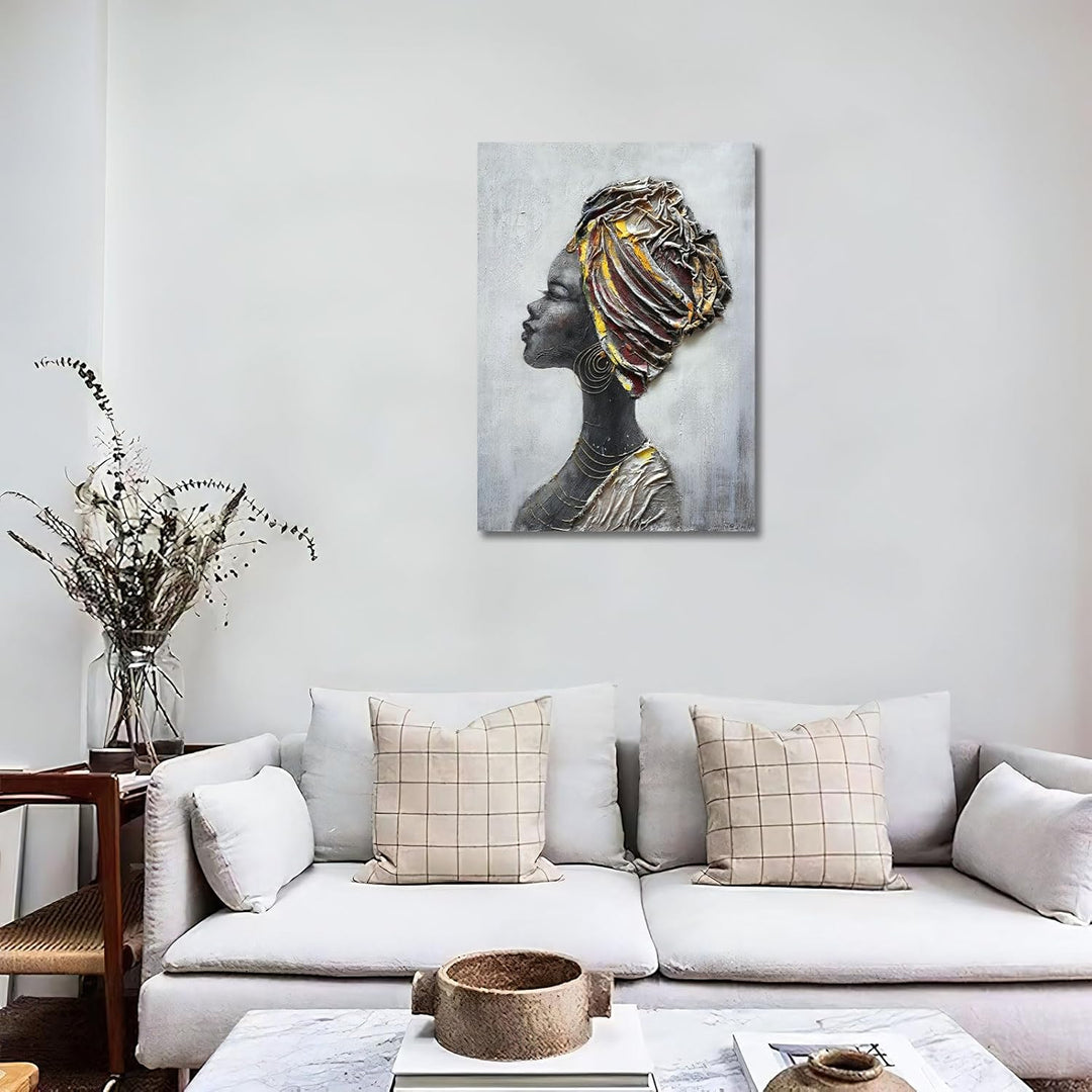 Moderne Mit Rahmen Leinwand Wandbilder, Abstrakte afrikanische Frau leinwand bilder kunstdruck bild