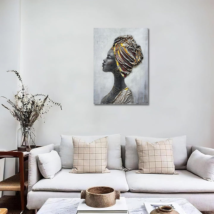 Moderne Mit Rahmen Leinwand Wandbilder, Abstrakte afrikanische Frau leinwand bilder kunstdruck bild