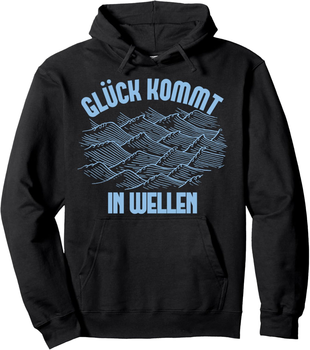 Glück kommt in Wellen Kitesurfen Pullover Hoodie