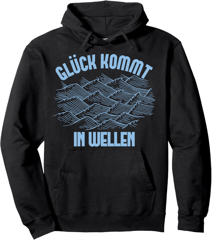 Glück kommt in Wellen Kitesurfen Pullover Hoodie