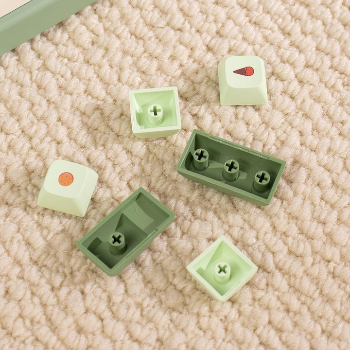 Matcha Keycaps 124 Tasten XDA Profil PBT Tastenkappen Set Fit für 60% 65% 95% Mechanische Tastatur C
