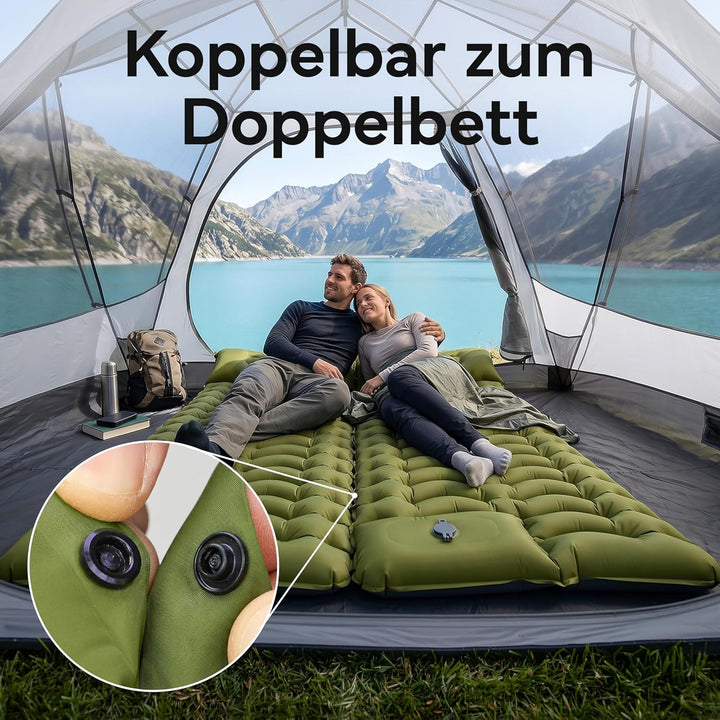 NEOLYMP NORDPINE Isomatte Camping - Integrierte Fusspumpe, Aufblasbar, 10 cm Dick - 200x70 cm, Ultra