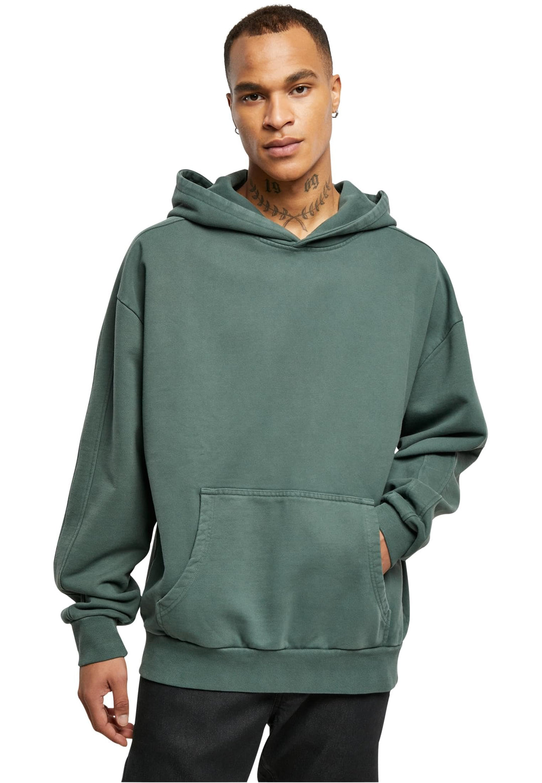 Urban Classics Herren Kapuzenpullover Heavy Terry Garment Dye Hoody, Männer Sweatshirt in Oversized
