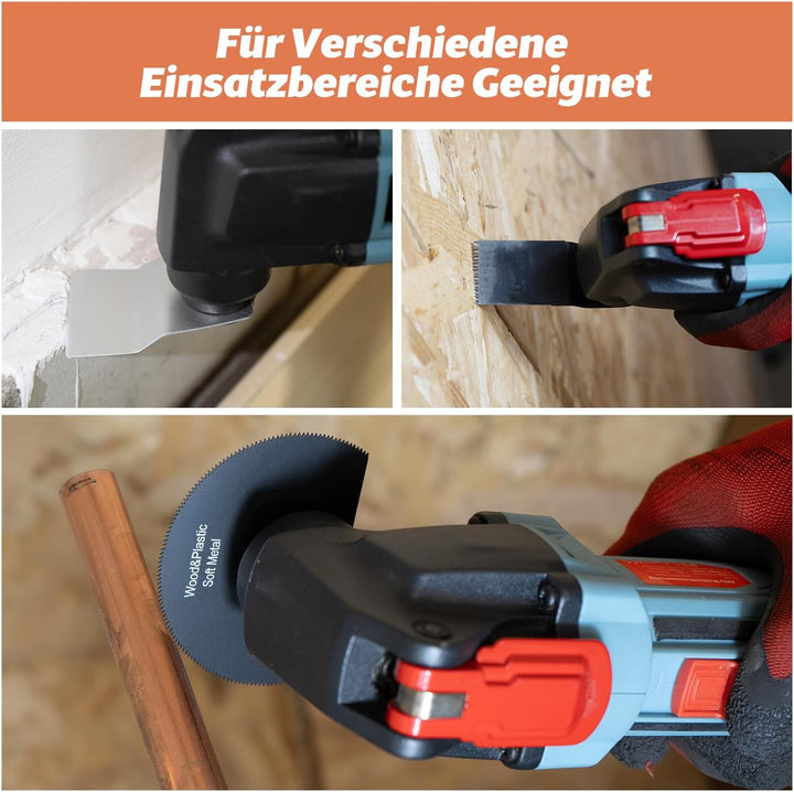 FANZTOOL 20V Akku Multifunktionswerkzeug mit EC-Motor, 3.2° Oszillationswinkel, LED-Beleuchtung, 6 G