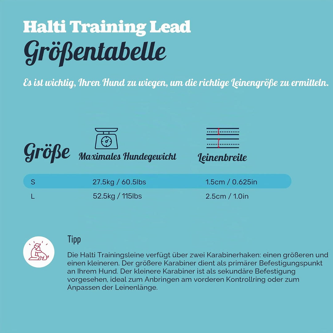 HALTI Doppelführleine - Multifunktionale Hundeleine zum Trainieren und Gassigehen mit Ihrem Hund. Le