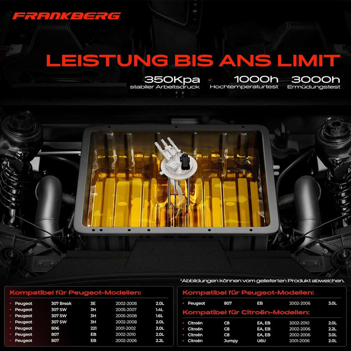 Kraftstoffpumpe Benzinpumpe für C8 Evasion Jumpy 307 806 807 Expert 1.4L 1.6L 2.0L 3.0L 2001-2010 70