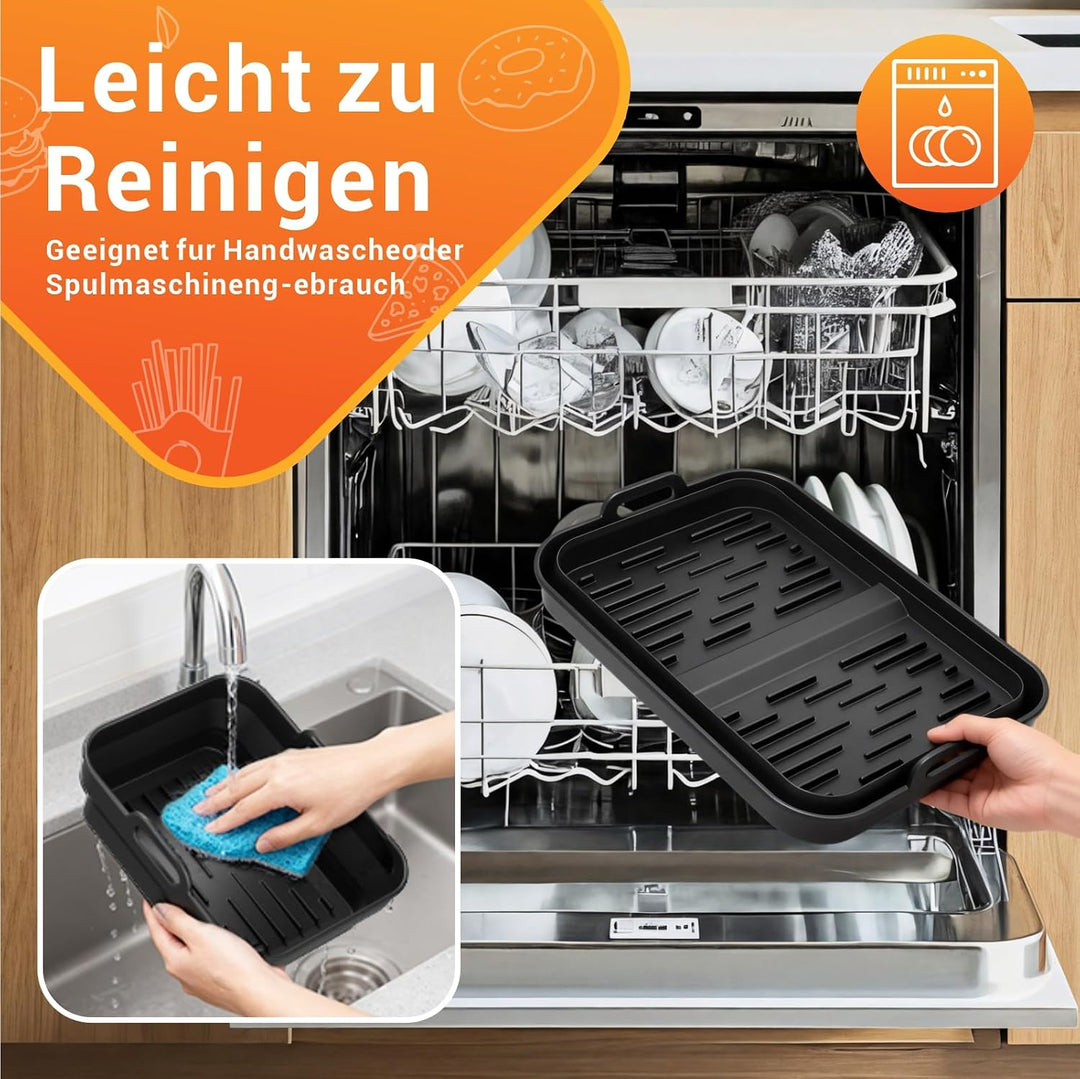 Silikonform Zubehör für Ninja Foodi Flexdrawer Heissluftfritteuse AF500EU | 3Pcs Faltbar Airfryer Zu
