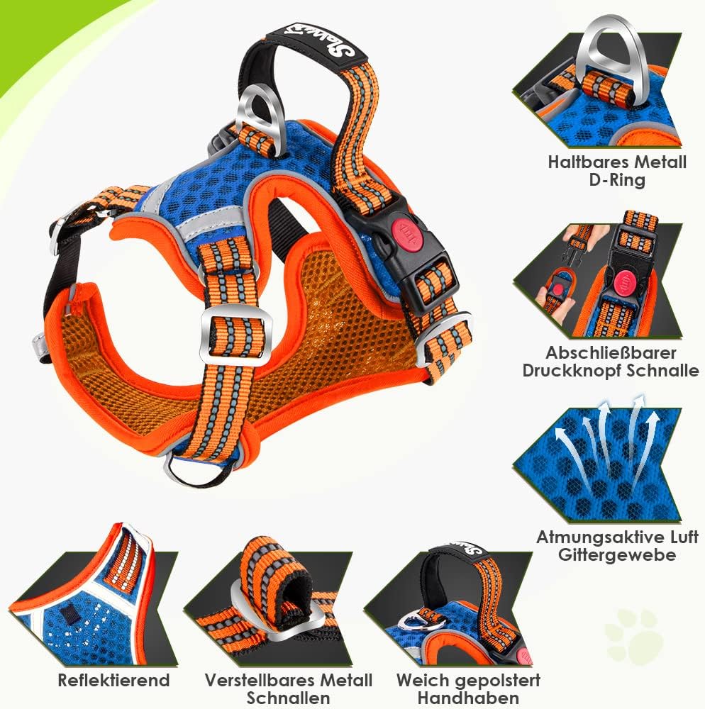Eyein No-Pull Hundegeschirr, Air-Mesh Atmungsaktiv Brustgeschirr für kleine, mittelgrosse und grosse