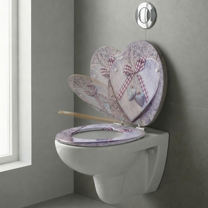 SINOBATH Premium WC Sitz mit Absenkautomatik – hochwertige Toilettendeckel aus Holz, viele bunte Mot