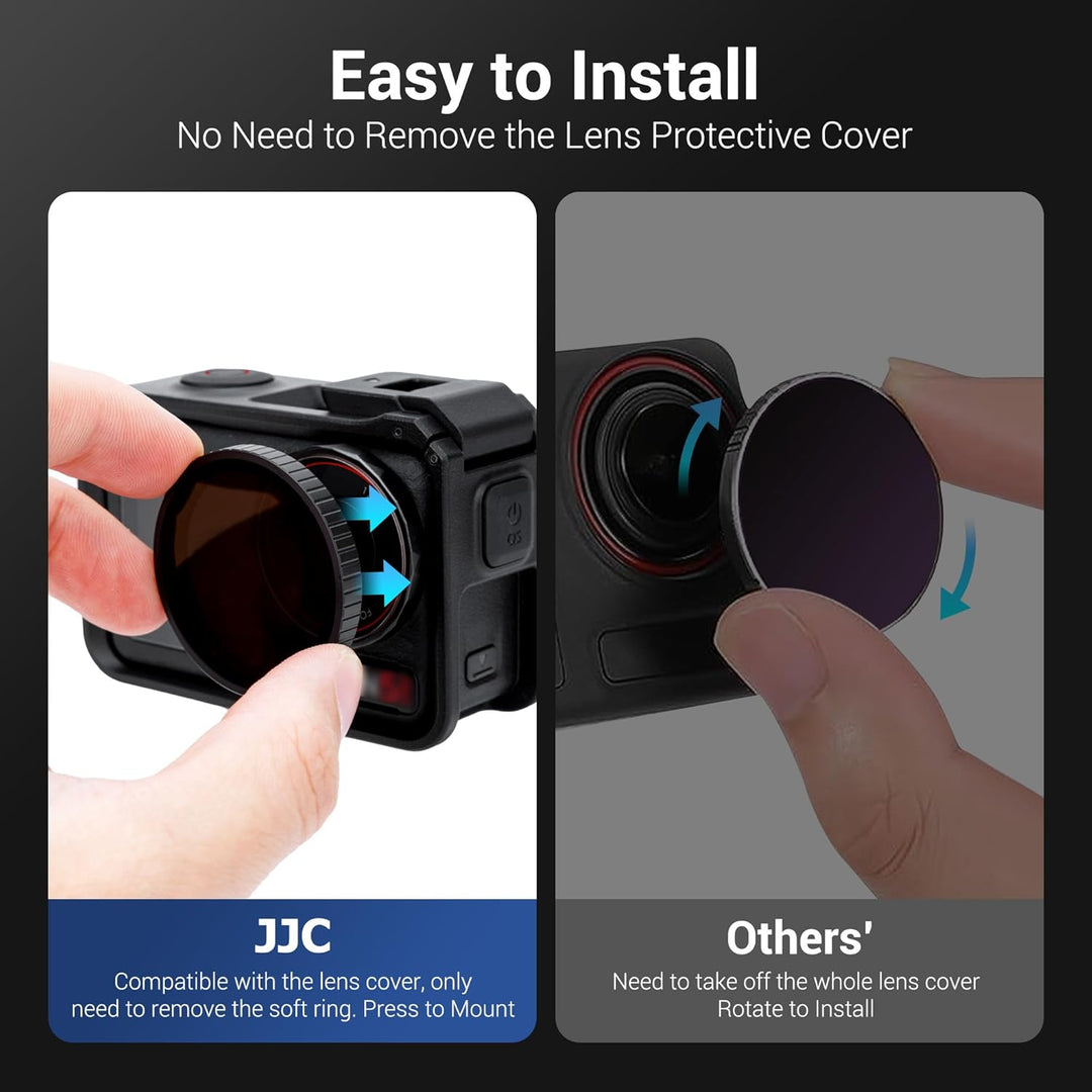 JJC Black Diffusion 1/2 Filter Kompatibel mit DJI Osmo Action 5 Pro Action 4 Action 3 Kamera, 1/2 Bl