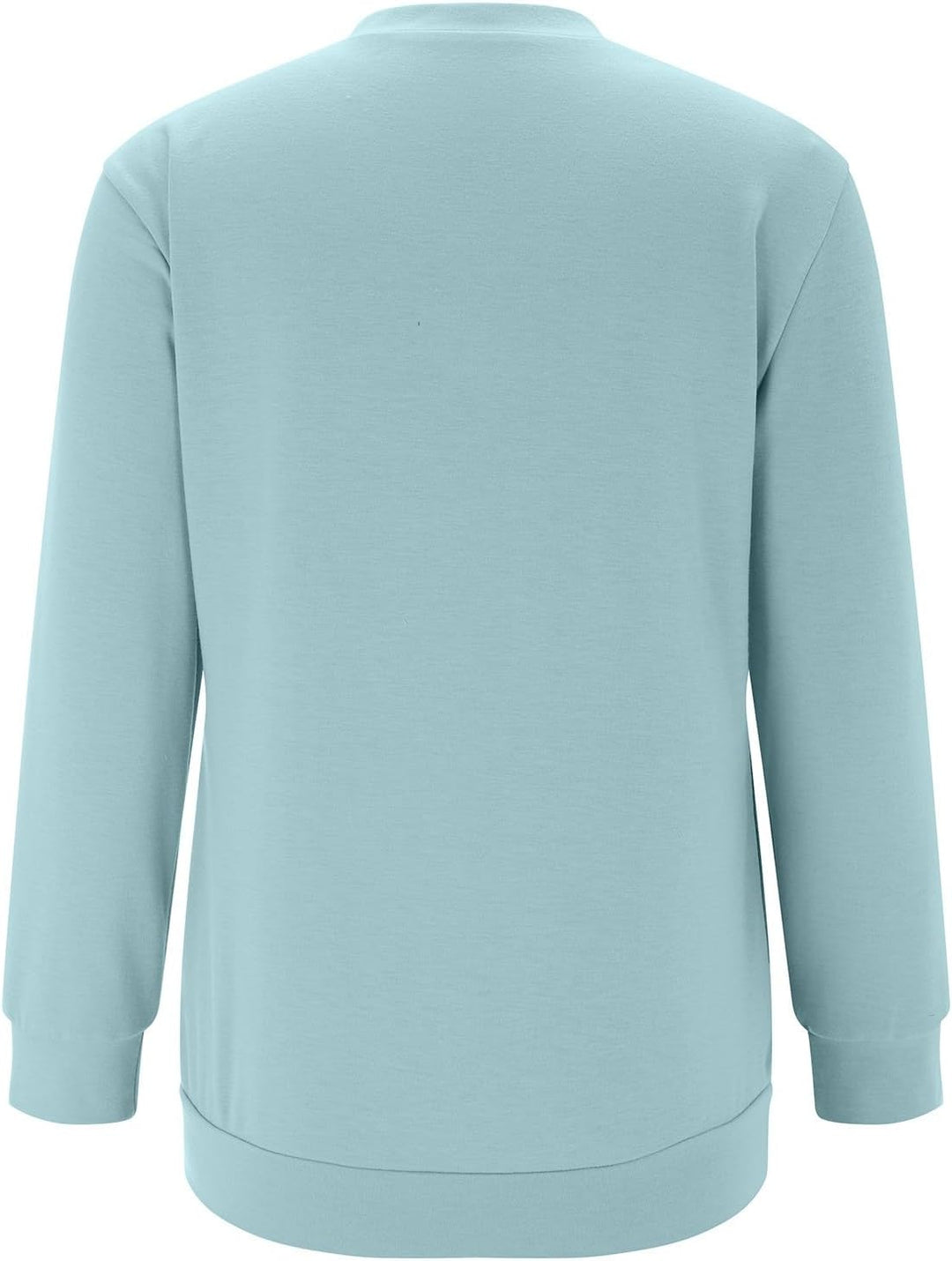 Sweatshirt Damen Pullover ohne Kapuze Rundhals Langarmshirt Frühling Sommer Farbblock Pulli Casual L