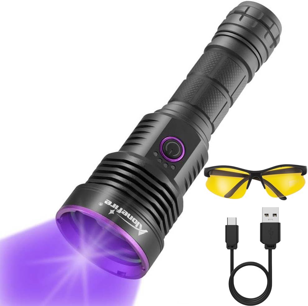 Alonefire SV43 36W 365nm UV Taschenlampe USB Aufladbar Ultraviolett Schwarzlicht Haustierurin Detekt