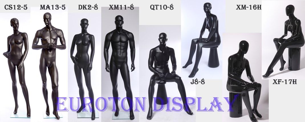 Euroton XF-17H schwarz lackierte abstrakte sitzende Schaufensterpuppe Mannequin Frau