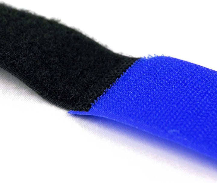 10 x Klettkabelbinder Metallöse - Klett/Flausch auf GLEICHER SEITE! - 80 cm blau/Kabelmanagement für