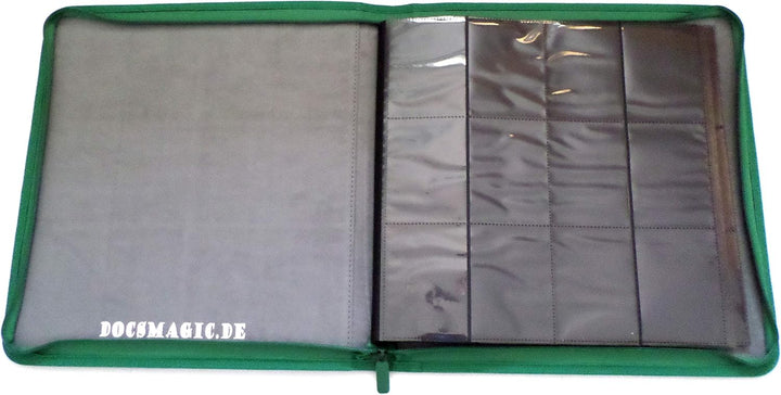 docsmagic.de Premium Pro-Player 12-Pocket Playset Zip-Album Dark Green - 480 Card Binder - MTG - PKM