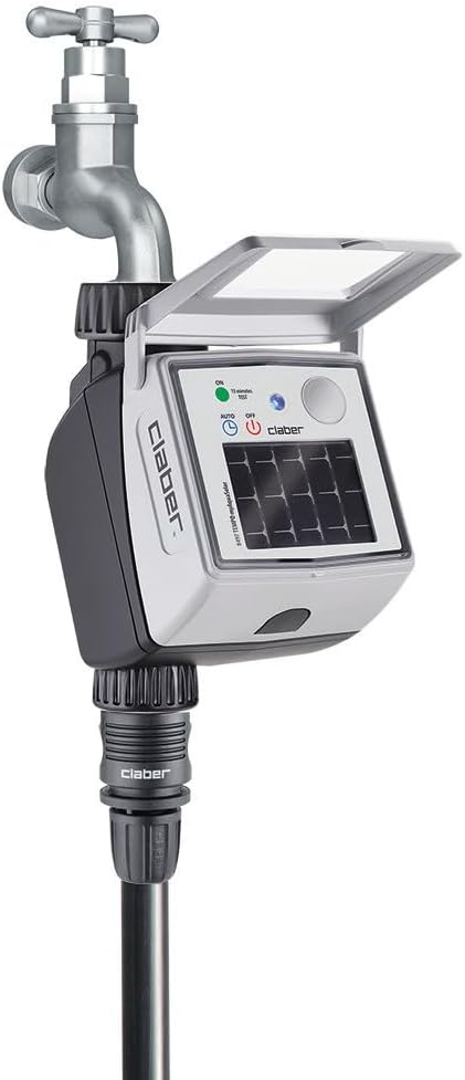 Tempo myAquaSolar Claber, Automatischer Ein-Wege-Bewässerungscomputer mit integriertem Photovoltaikm