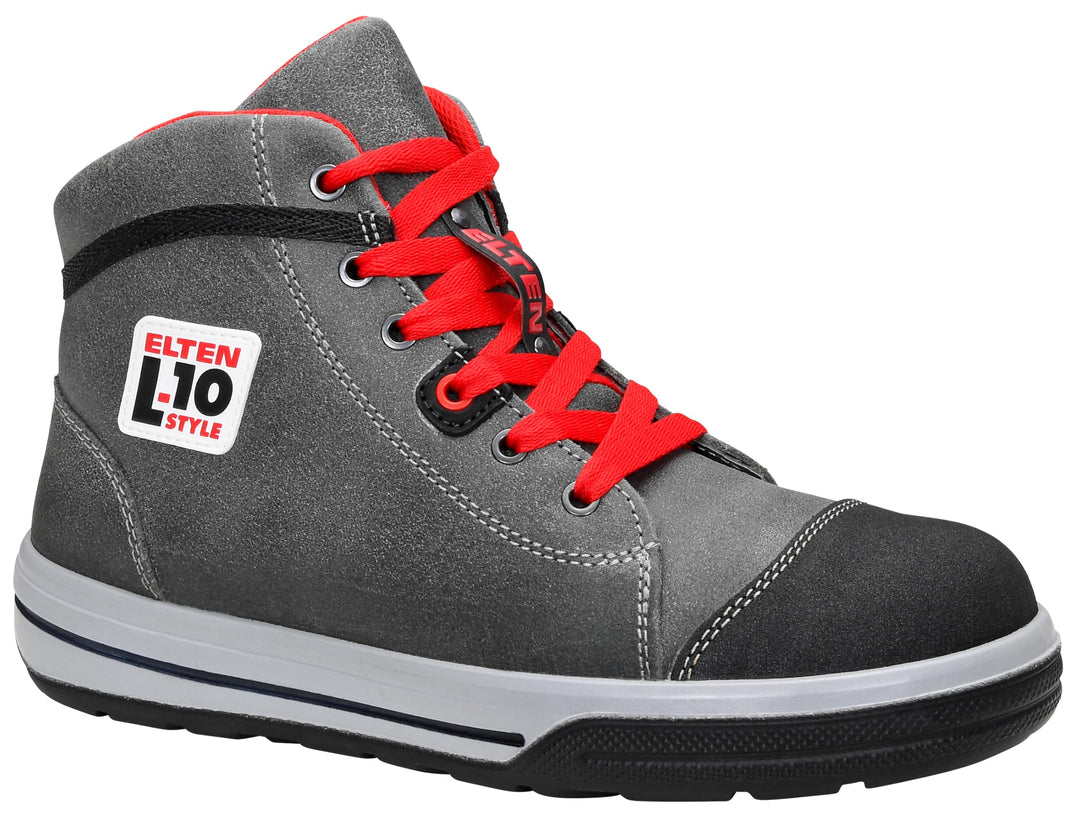 ELTEN Sicherheitsschuhe VINTAGE Pirate Mid ESD S3, Herren, Leder, Stahlkappe, leicht, sportlich, Gra