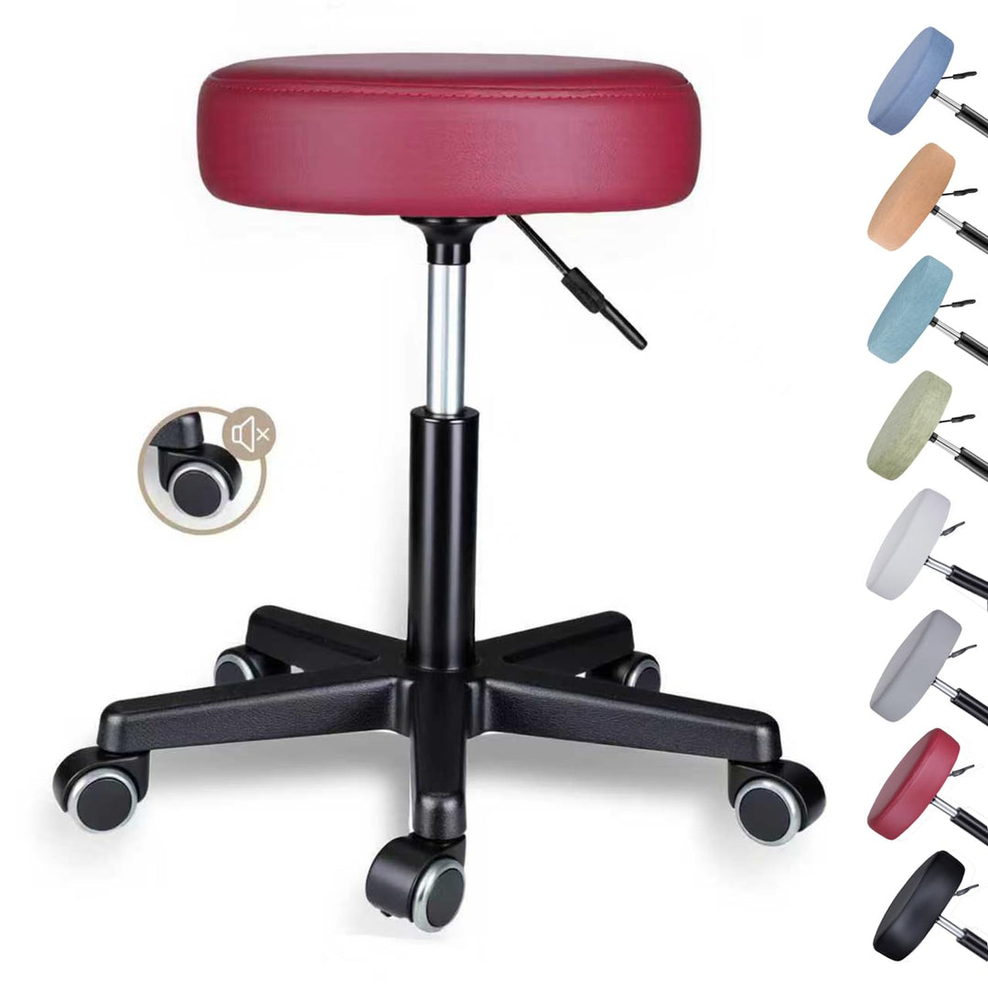 Zedelmaier Rollhocker höhenverstellbar, Bürohocker mit Gummirollen, 360° drehbar Hocker mit Rollen &