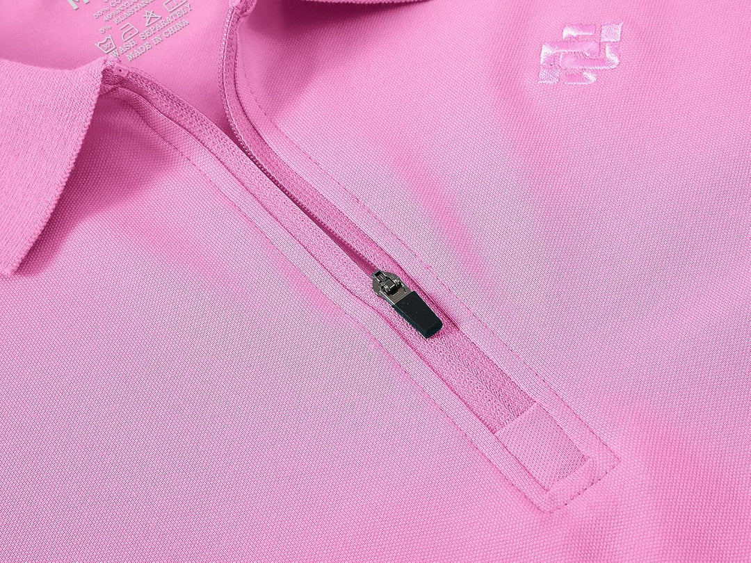 MoFiz Damen Poloshirt Langarm Baumwolle Polohemd Sport Polo Wintershirts mit Reissverschluss Kragen