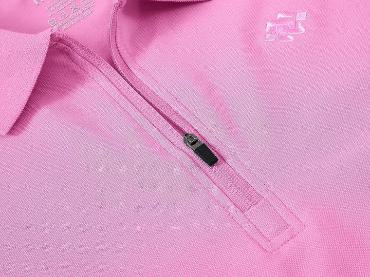 MoFiz Damen Poloshirt Langarm Baumwolle Polohemd Sport Polo Wintershirts mit Reissverschluss Kragen