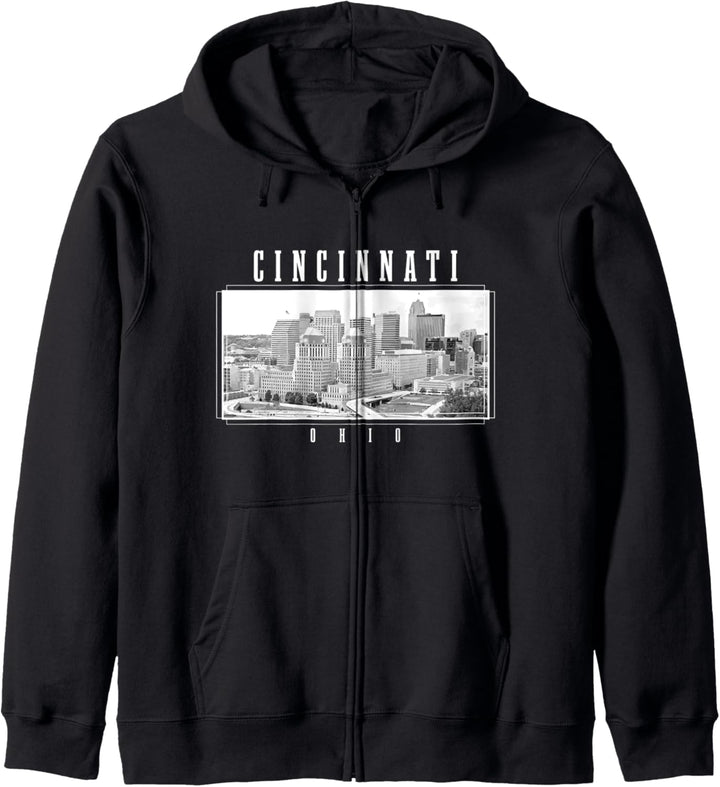 Cincinnati Ohio Vintage Skyline USA Amerika Souvenir Kapuzenjacke