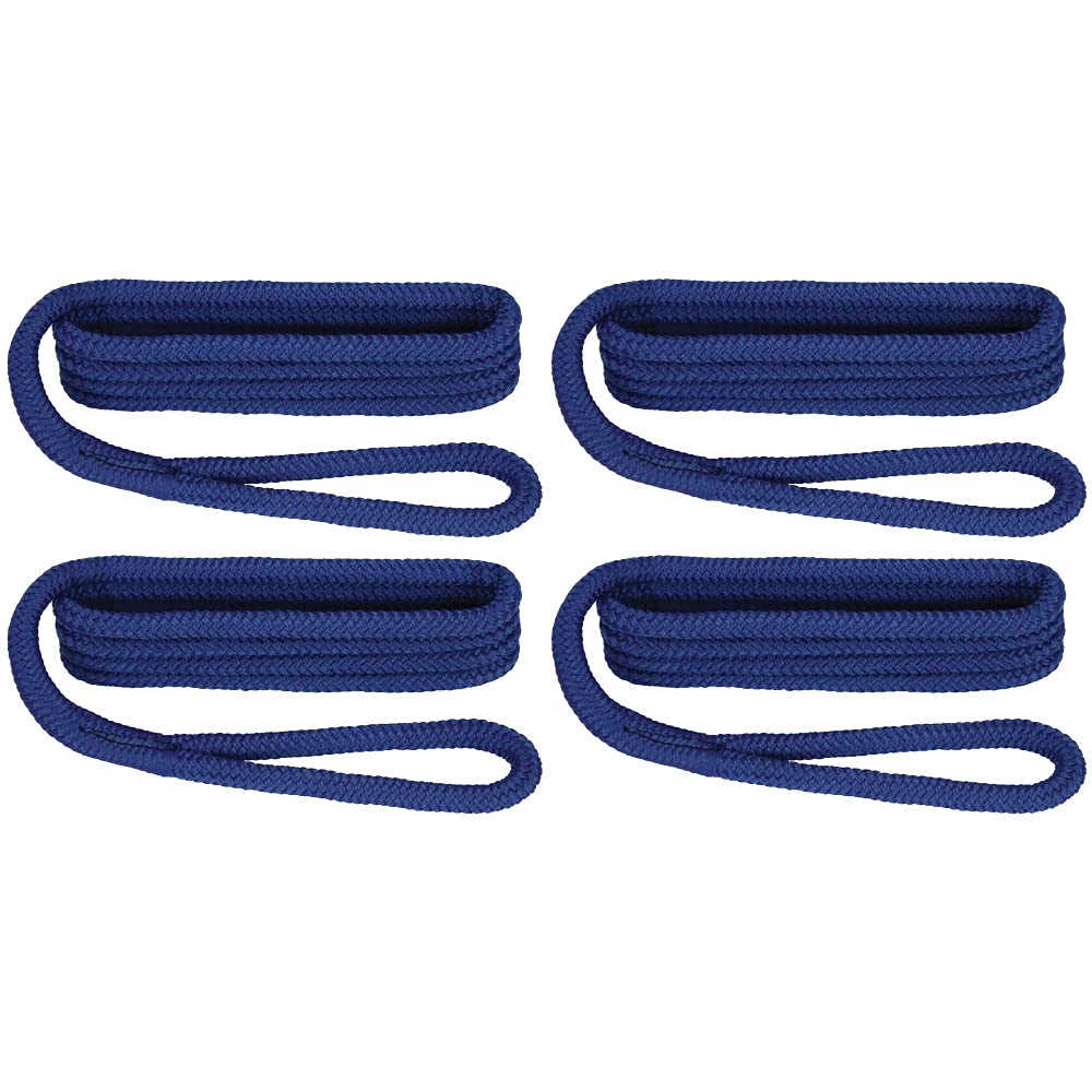 Extreme Max BoatTector Premium Double Braid Nylon Fender Line Königsblau Value 4-Pack, Königsblau Va