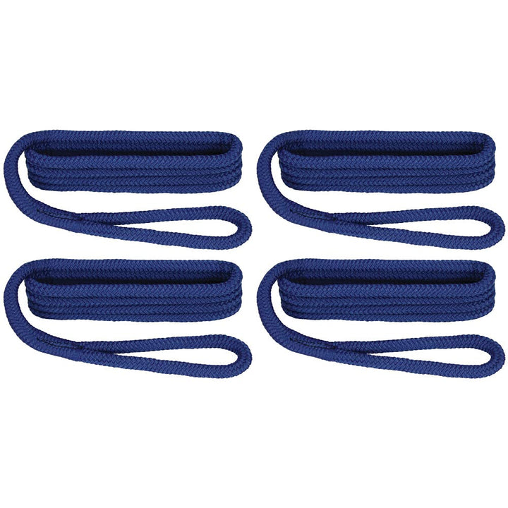 Extreme Max BoatTector Premium Double Braid Nylon Fender Line Königsblau Value 4-Pack, Königsblau Va