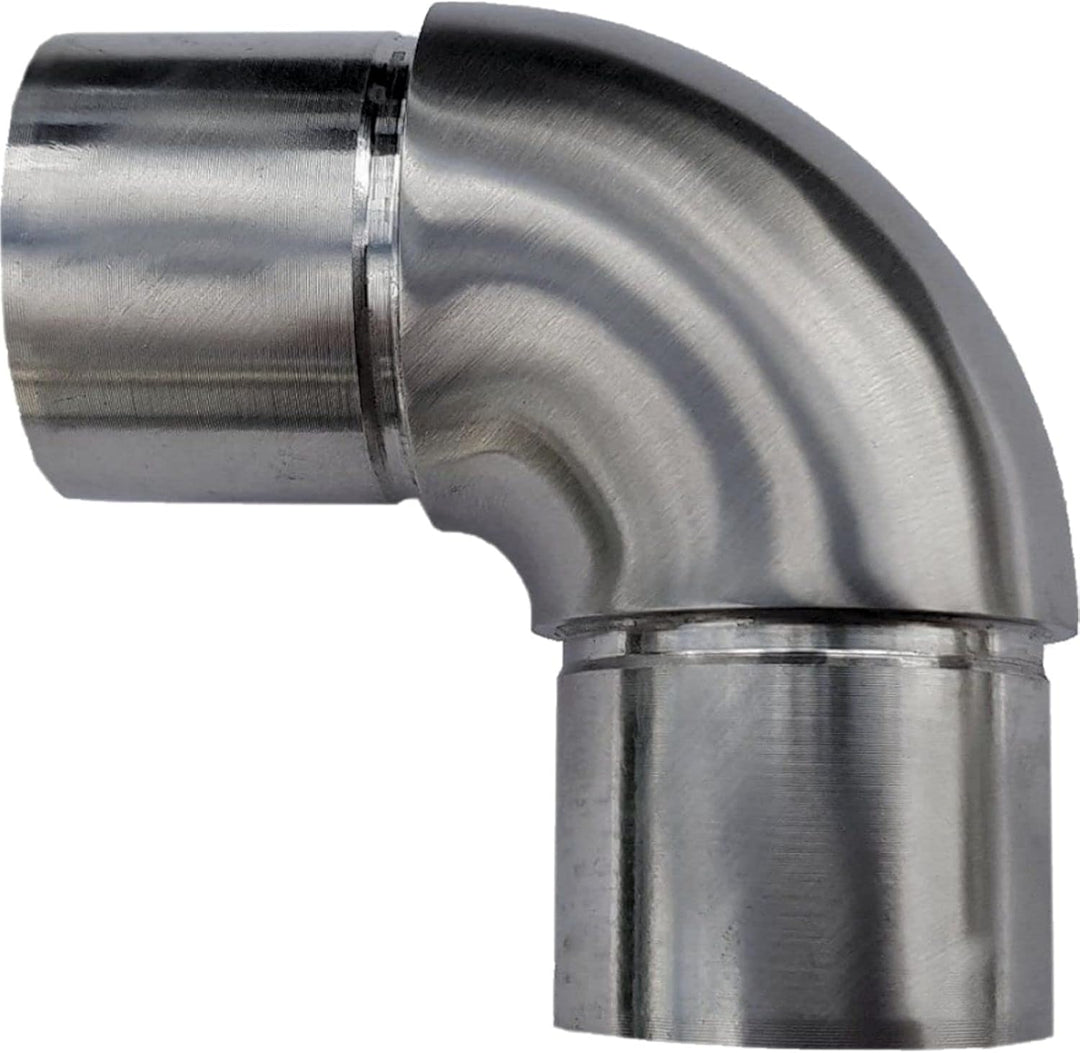 3 x Handlauf Rohrbogen 90° für Rohrdurchmesser 33,7 mm Edelstahl Rundbogen Geländer Steckfitting Eck