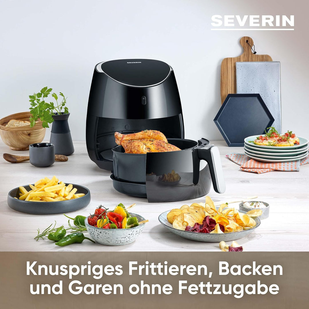SEVERIN FR 2445 XXL-Heissluftfritteuse (2.000 W, 5 L Kapazität, 1.500 g Frittiermenge), 5 Liter