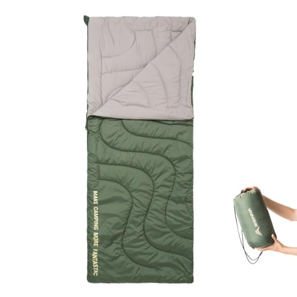 BISINNA Schlafsack Leicht Sommer (190x75cm) - 680g Ultraleicht & Geräuscharmer - Kompakt 27x15cm für