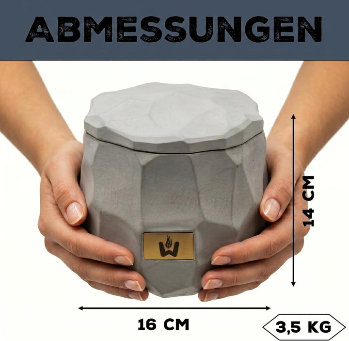 Flamestone Wachsfresser mit Dauerdocht | aus Beton made in germany | Ø16cm Outdoor Tischfeuer | Wied