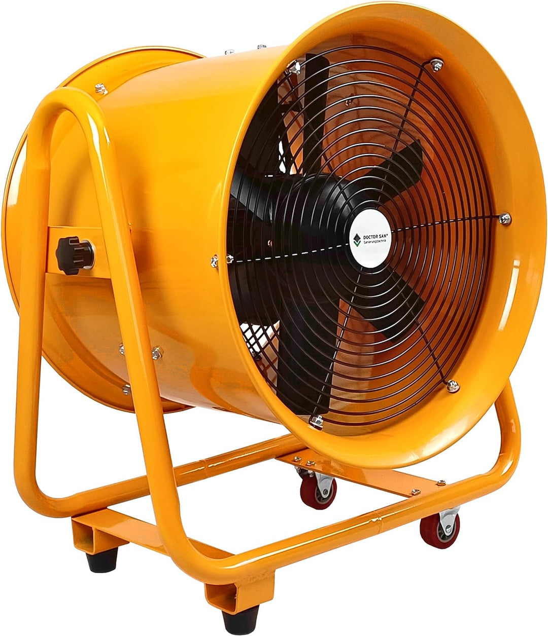 Doctor San - Sanierungstechnik Robuster Hallenventilator aus Metall rund Rohrventilator Baugebläse Ø