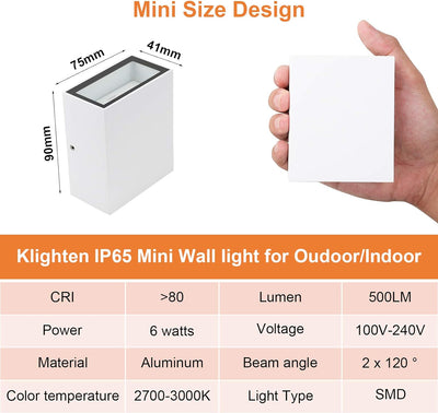 Klighten 4 Stück 7W LED Wandleuchten Aussen Innen, Wasserdicht IP65 Up Down Wandlampe, Aussenleuchte