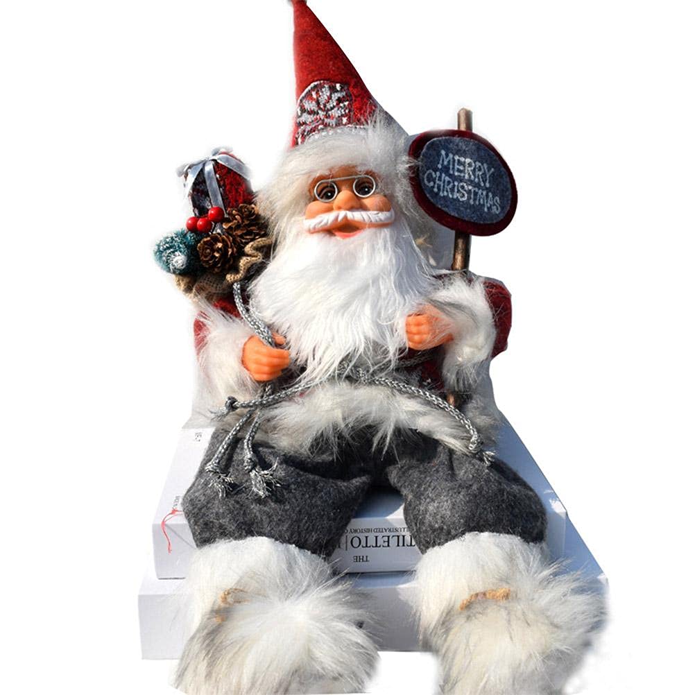 Hopowa Weihnachtsmann Sitzender Weihnachtsvitrine Dekoration 57cm Weihnachtsmann Dekofigur Nikolaus
