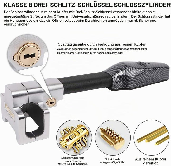 Lenkradschloss Alarm Sicherheit lenkradkralle für Auto Anti Diebstahl Verschluss Einziehbare Schutz