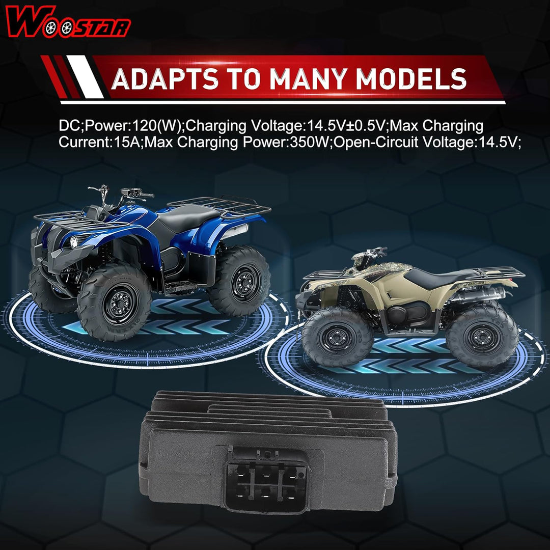 WOOSTAR 12V 6 Draht Spannungsregler Gleichrichter Ersatz für YFM450 2011-2016 YFM660 2001-2005 ATV 4