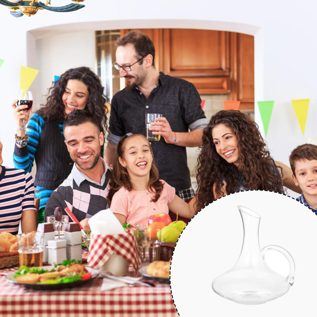 MAGICLULU Weindekanter aus Glas mit Griff Klarer Rotweinspender zur Aromaverstärkung als Geschenk zu