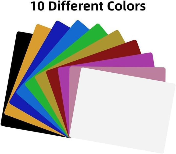 100 Stück Bunte Aluminium-Businesscard-Rohlinge - Perfekt für Lasergravur, DIY-Businesscard-Individu