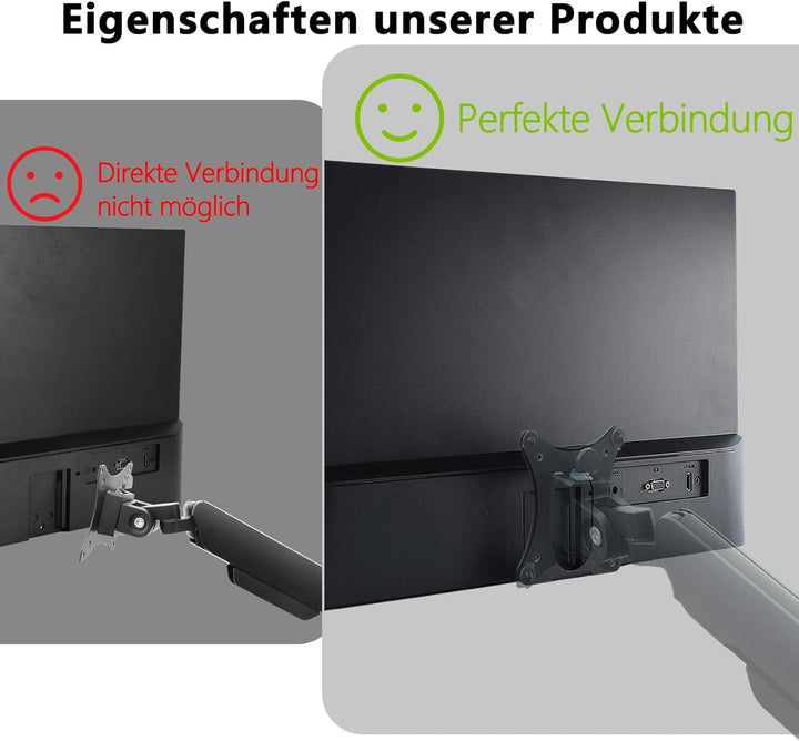 M24h VESA-Adapter kompatibel mit HP Monitoren (passend für M24h, M27h, 527sh, 524sh) – Wandhalterung