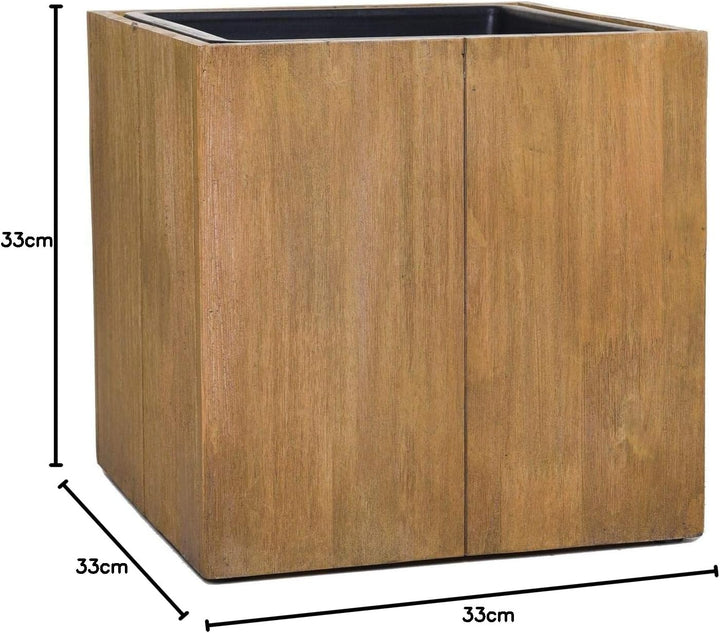 VIVANNO Pflanzkübel Blumenkübel Würfel Holz Block Braun - 33x33x33 33x33x33 Braun, 33x33x33 Braun