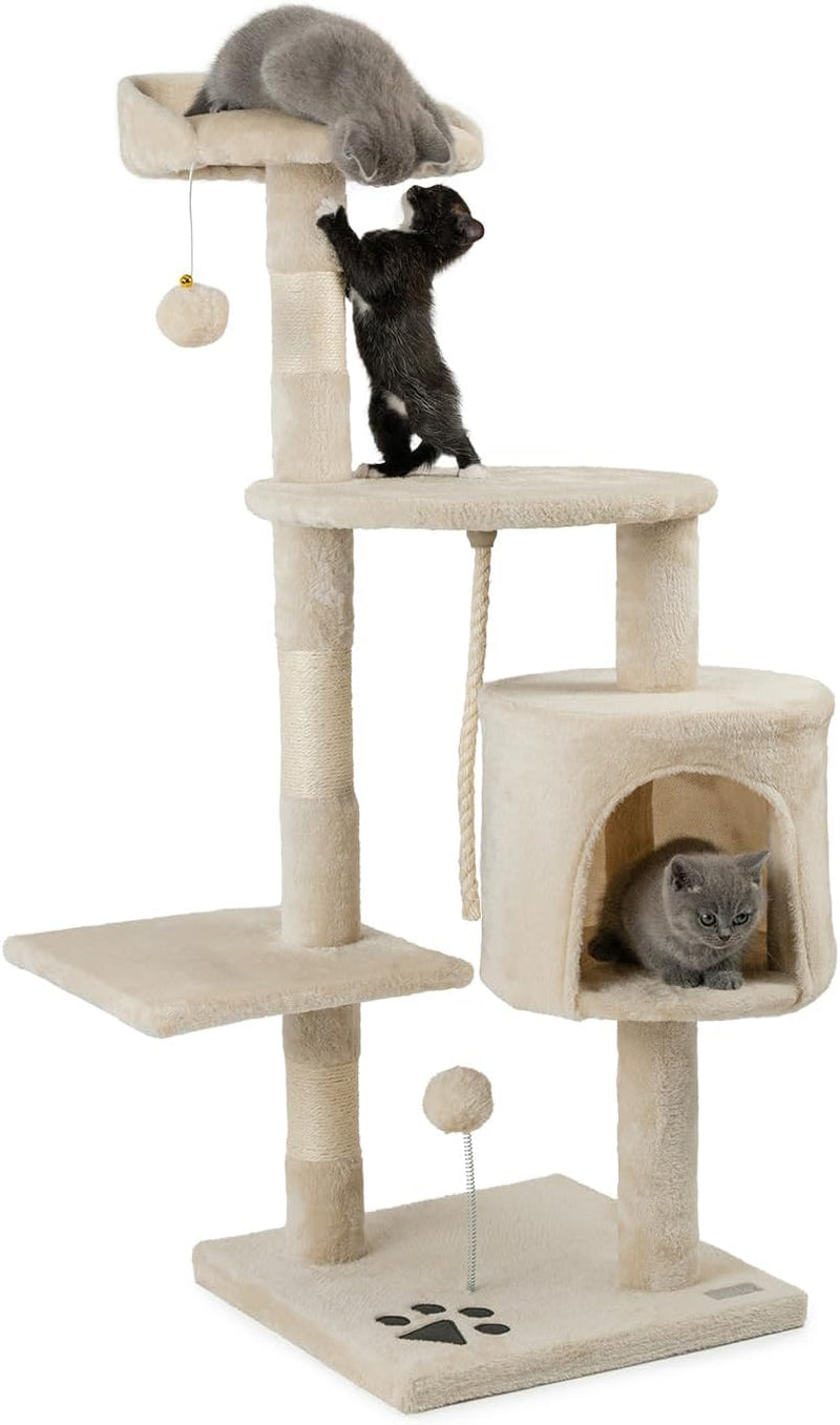 lionto Kratzbaum Kletterbaum Katzenkratzbaum Katzenbaum Höhe 112 cm, beige