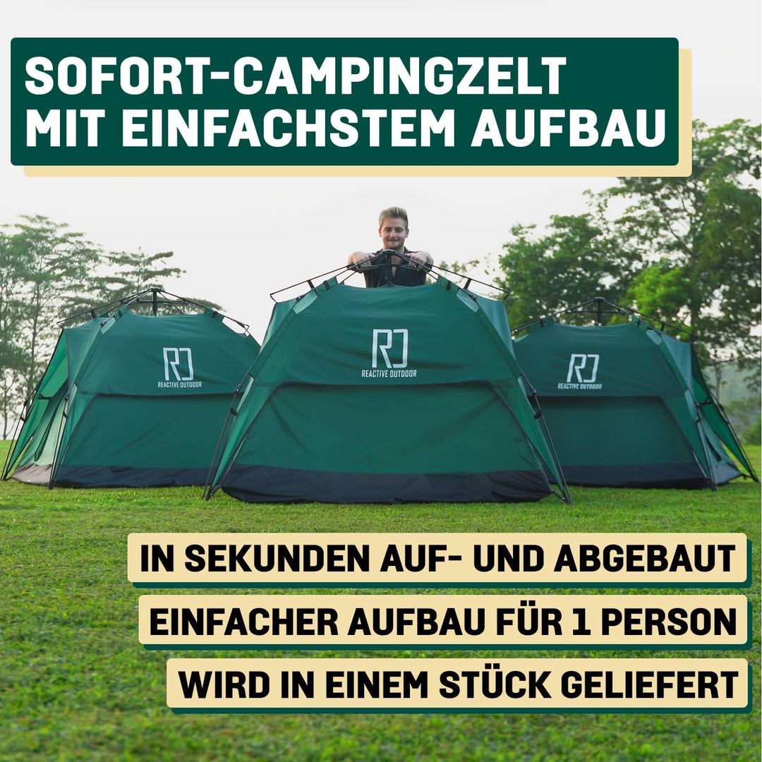 Reactive Outdoor Zelt - 3 Sekunden Zelt - 3 Sekunden Instant Pop Up Zelt - Einfache und schnelle Ein