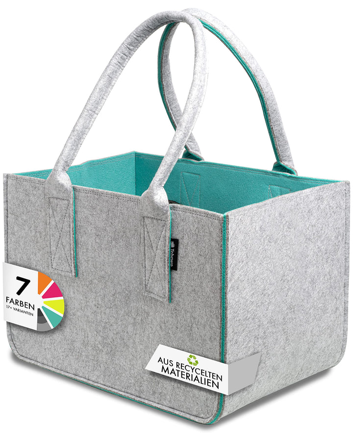 Shopping Bag aus Filz, grosse Einkaufs-Tasche mit Henkel, Einkaufskorb, faltbare Kaminholztasche zur
