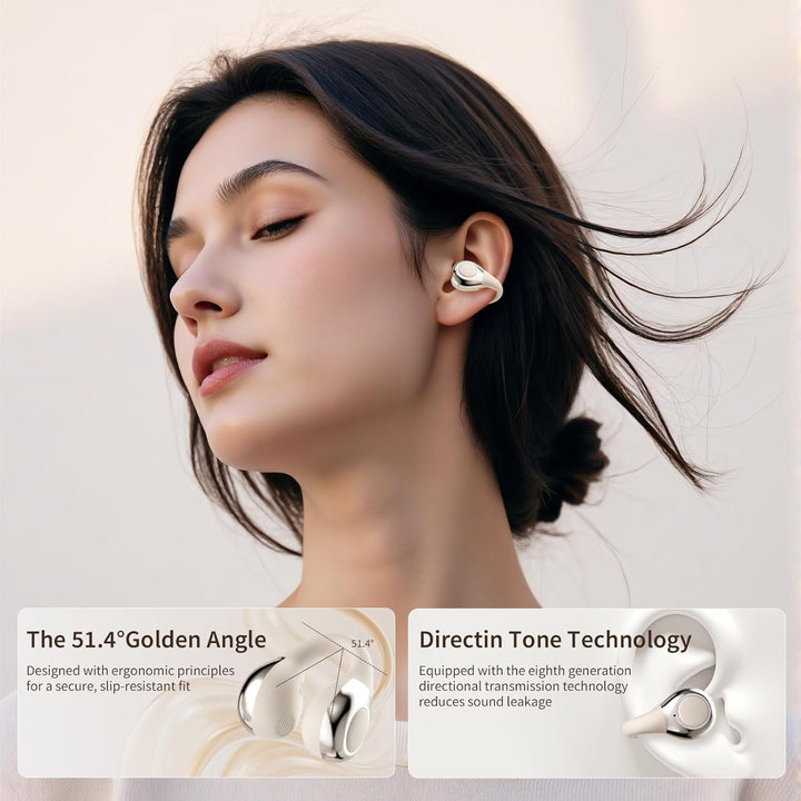 Open-Ear-Kopfhörer I5, Kabellose Bluetooth 6.0 Clip-On-Ohrhörer mit ENC, IPX5 wasserdicht, 36 Std. L
