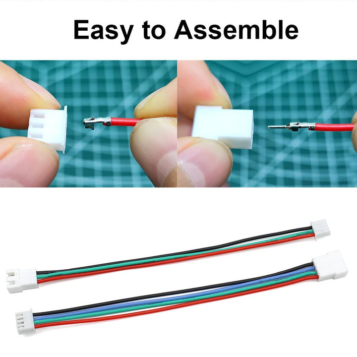 XH 2,54 mm Stecker-Set, JST XH kompatibel, 2,5 mm Rasterung, männlich, weiblich, Stecker und 22 AWG