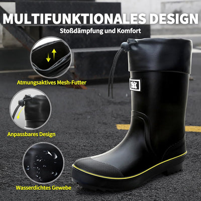 Foinledr Gummistiefel Herren Halbhoch Regenstiefel Gumischtifel Herren Wasserdicht Rain Boots Garten