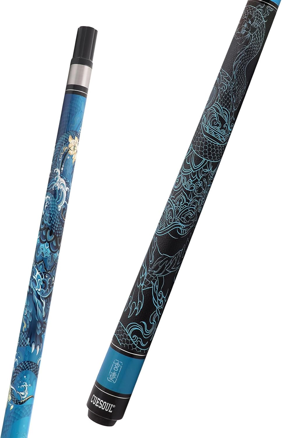 CUESOUL mythologische Symbole 58 Zoll 19oz Pool Cue Stick, 13mm TIPP xuanwu, xuanwu