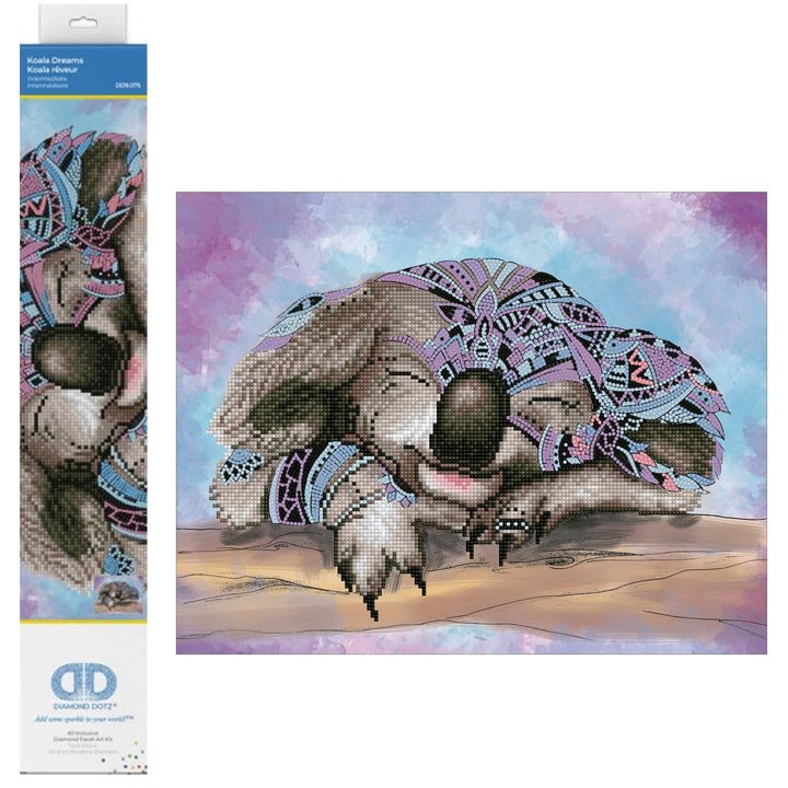 DIAMOND DOTZ 2592688 Original 5D Diamond Painting Set, Koala Traum, DIY Diamant-Malerei-Kit mit rund