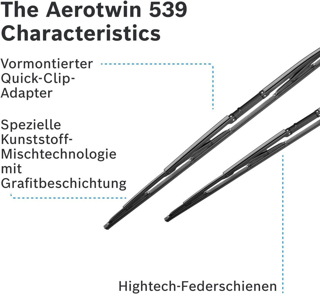 Bosch Scheibenwischer Twin 539, Länge: 650mm/550mm – Set für Frontscheibe